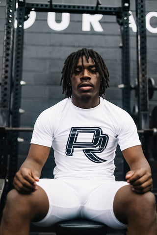 Compression Short Sleeve "BLO" Top (white)